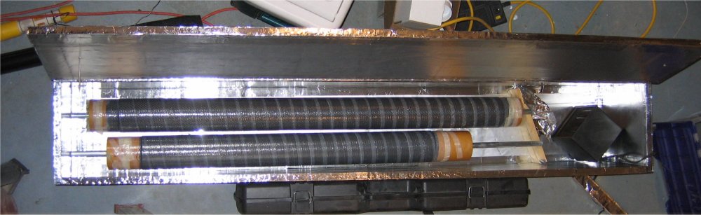 Airframe tubes curing in the oven